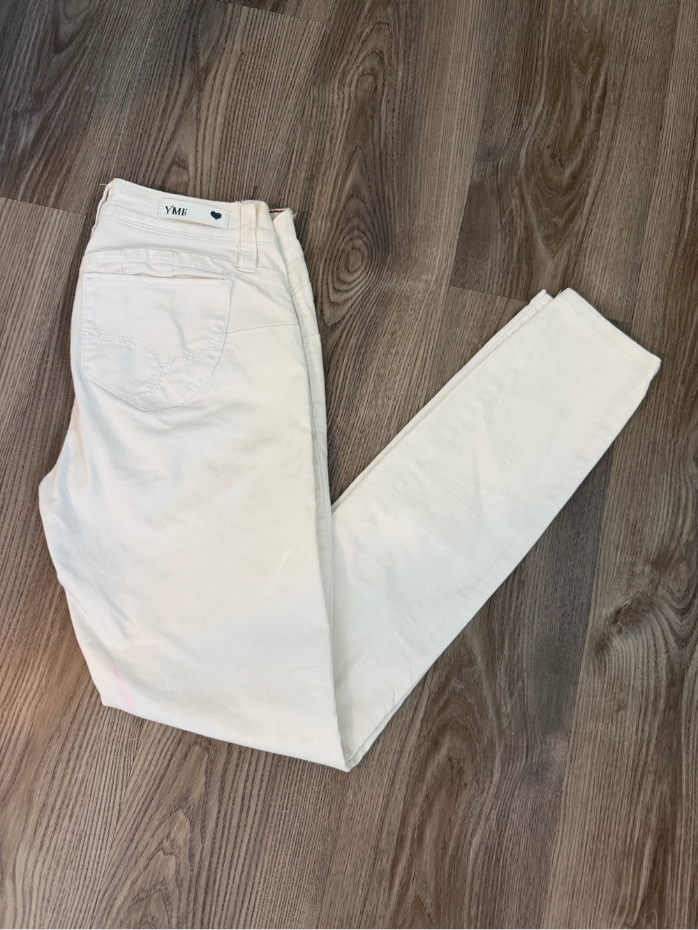 YMI Women's Cream High-Rise Skinny Jeans